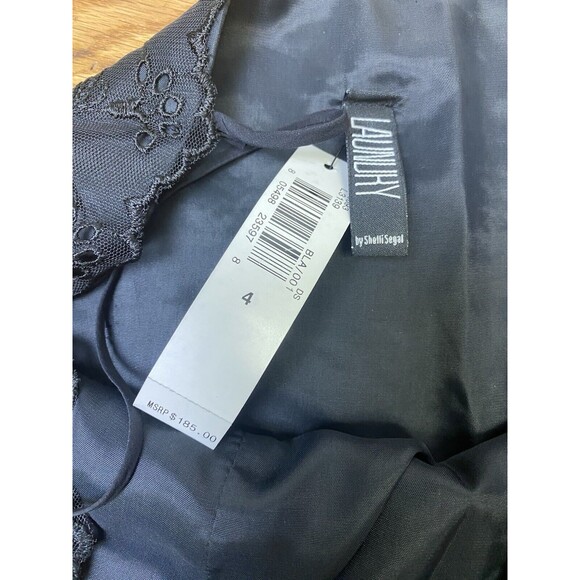 Laundry By Shelli Segal Black‎ Cocktail Dress With Ribbon. Size 4. New. - Picture 5 of 14